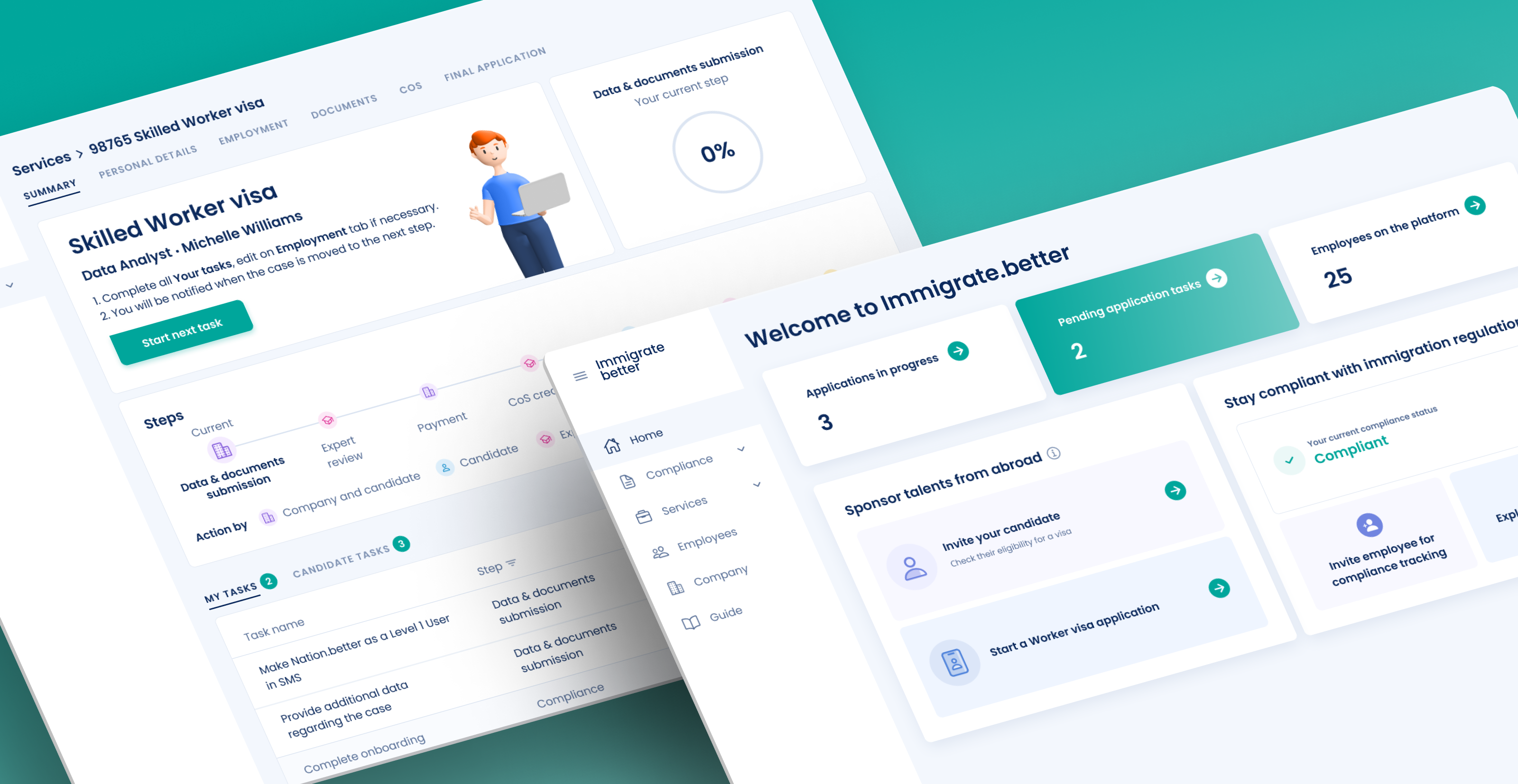 blurry photo of sunset over ocean with logo on top